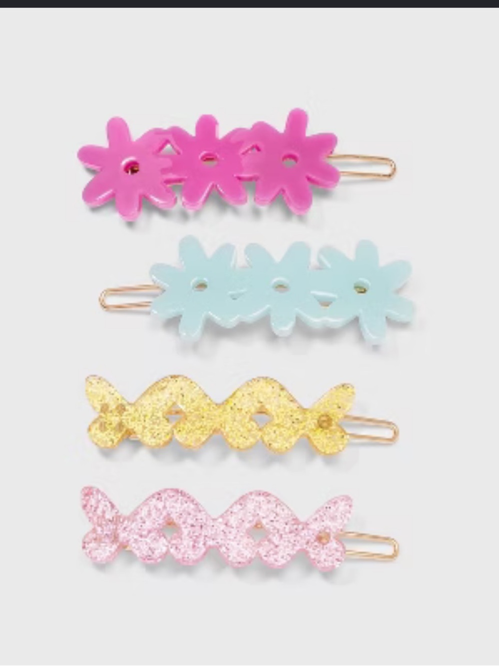 Cat & Jack Hair Clips, 4 hair clips